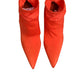 Orange DG Logo Heels Ankle Boots Shoes