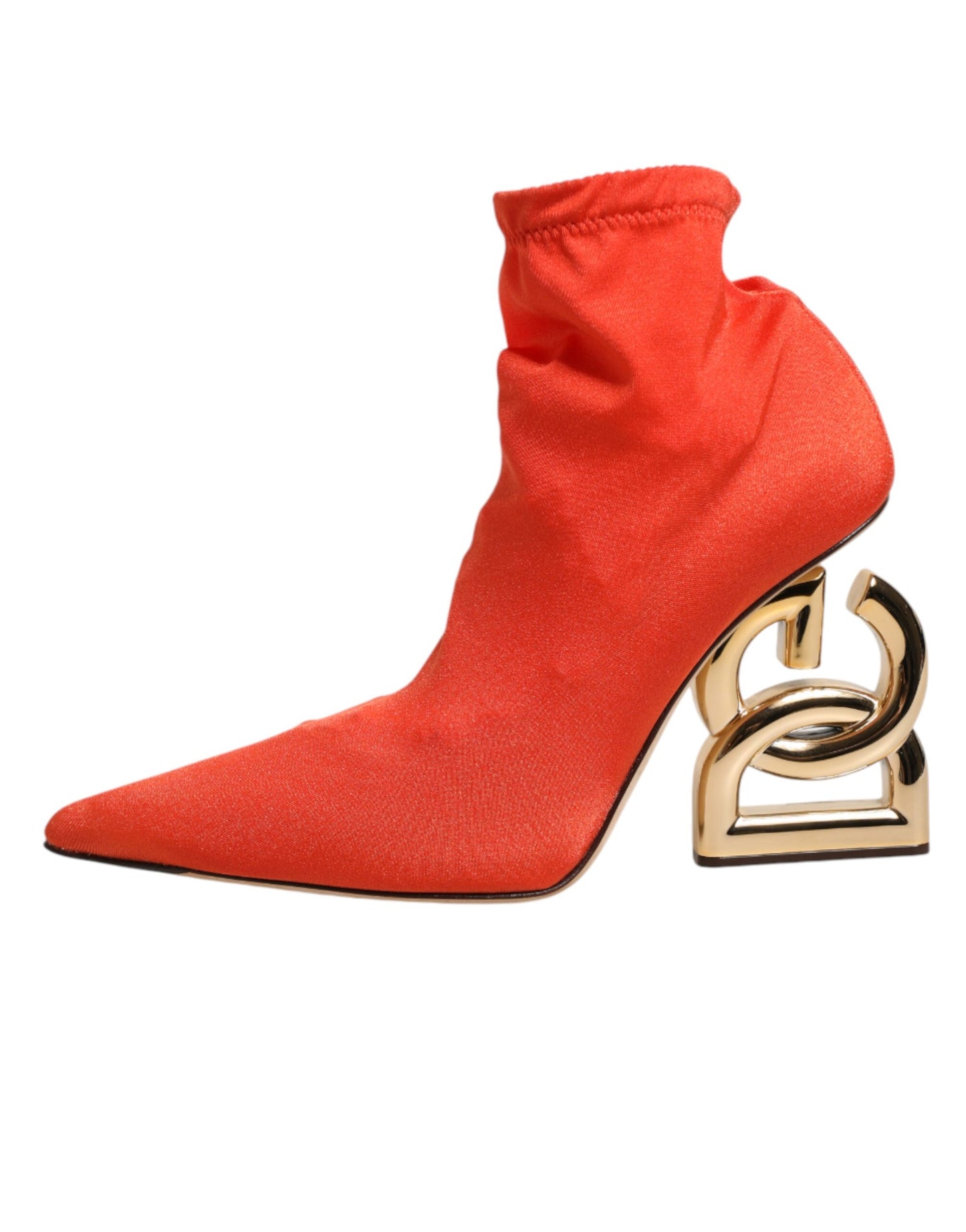 Orange DG Logo Heels Ankle Boots Shoes