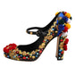 Black Gold Embellished MARY JANES Pumps  Shoes
