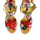 Multicolor Floral Crystal Embellished Sandals Shoes
