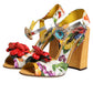 Multicolor Floral Crystal Embellished Sandals Shoes