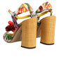 Multicolor Floral Crystal Embellished Sandals Shoes