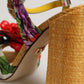 Multicolor Floral Crystal Embellished Sandals Shoes