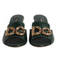 Green DG Amore Heel Slides Sandals Shoes