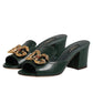 Green DG Amore Heel Slides Sandals Shoes