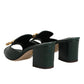 Green DG Amore Heel Slides Sandals Shoes