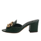 Green DG Amore Heel Slides Sandals Shoes