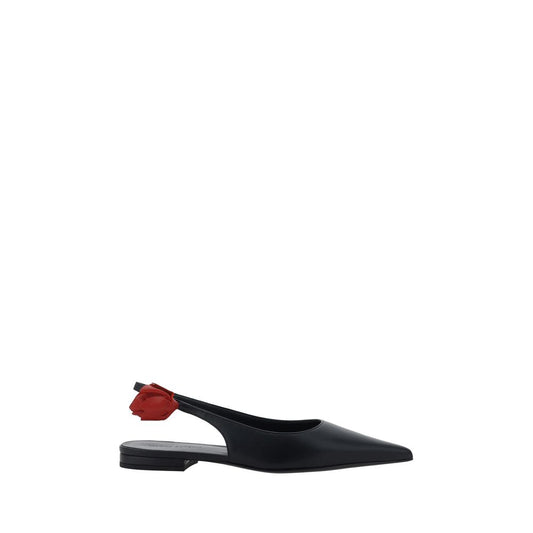 Black Calf Leather Bos Taurus Ballet Flats