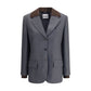Gray Fleece Wool Blazer