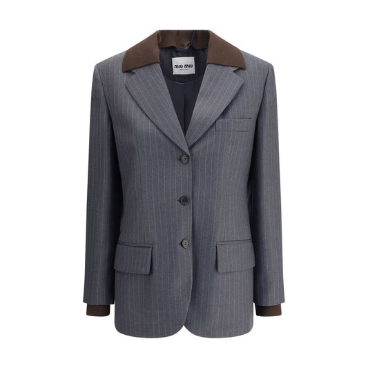 Gray Fleece Wool Blazer