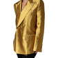 Gold Satin Long Sleeves Blazer Coat Jacket
