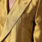 Gold Satin Long Sleeves Blazer Coat Jacket