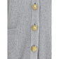 Gray Fleece Wool Cardigan
