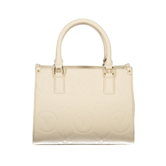Beige Polyurethane Women Handbag