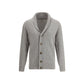 Gray Fleece Wool Cardigan