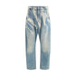 Light Blue Cotton Relaxed Fit Jeans