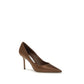 Brown Silk Pumps
