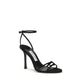 Black Calf Leather Bos Taurus Stiletto Heel Sandals