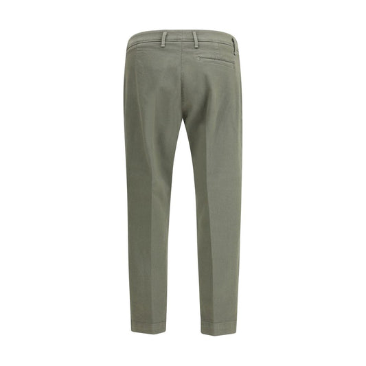 Green Cotton Casual Pants