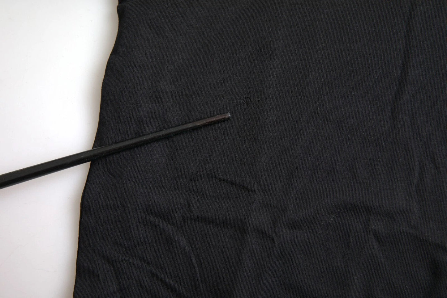 Black Cotton Logo Print Crew Neck Short Sleeves T-shirt