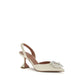 White Calf Leather Bos Taurus High Heel Pumps
