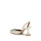 White Calf Leather Bos Taurus High Heel Pumps