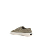 Beige Leather Low Top Sneakers