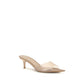 Beige Polyurethane Stiletto Heel Sandals