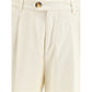 Cream Cotton Casual Pants