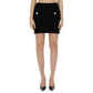 Black Cotton Mini Skirt