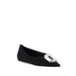 Black Silk Ballet Flats
