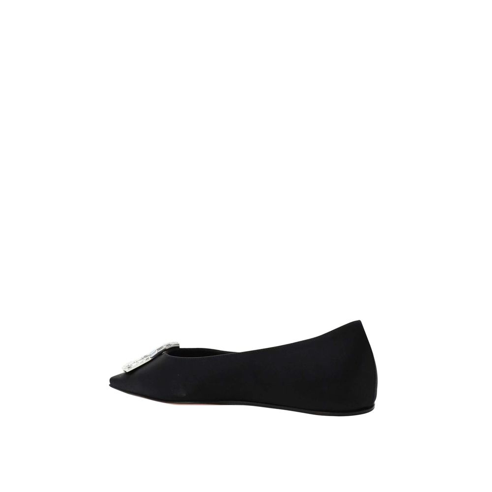 Black Silk Ballet Flats