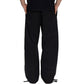 Black Cotton Casual Pants