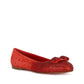 Red Calfskin Ballet Flats