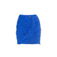 Blue Elastane Mini Skirt