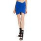 Blue Elastane Mini Skirt