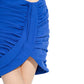 Blue Elastane Mini Skirt