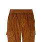 Brown Cotton Casual Pants