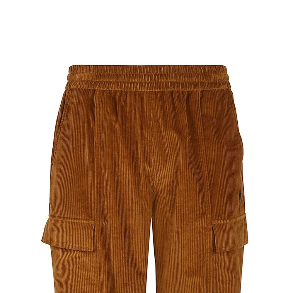 Brown Cotton Casual Pants