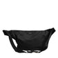 Black Logo Tape Print Waist Fanny Pack Men's Borse Bag