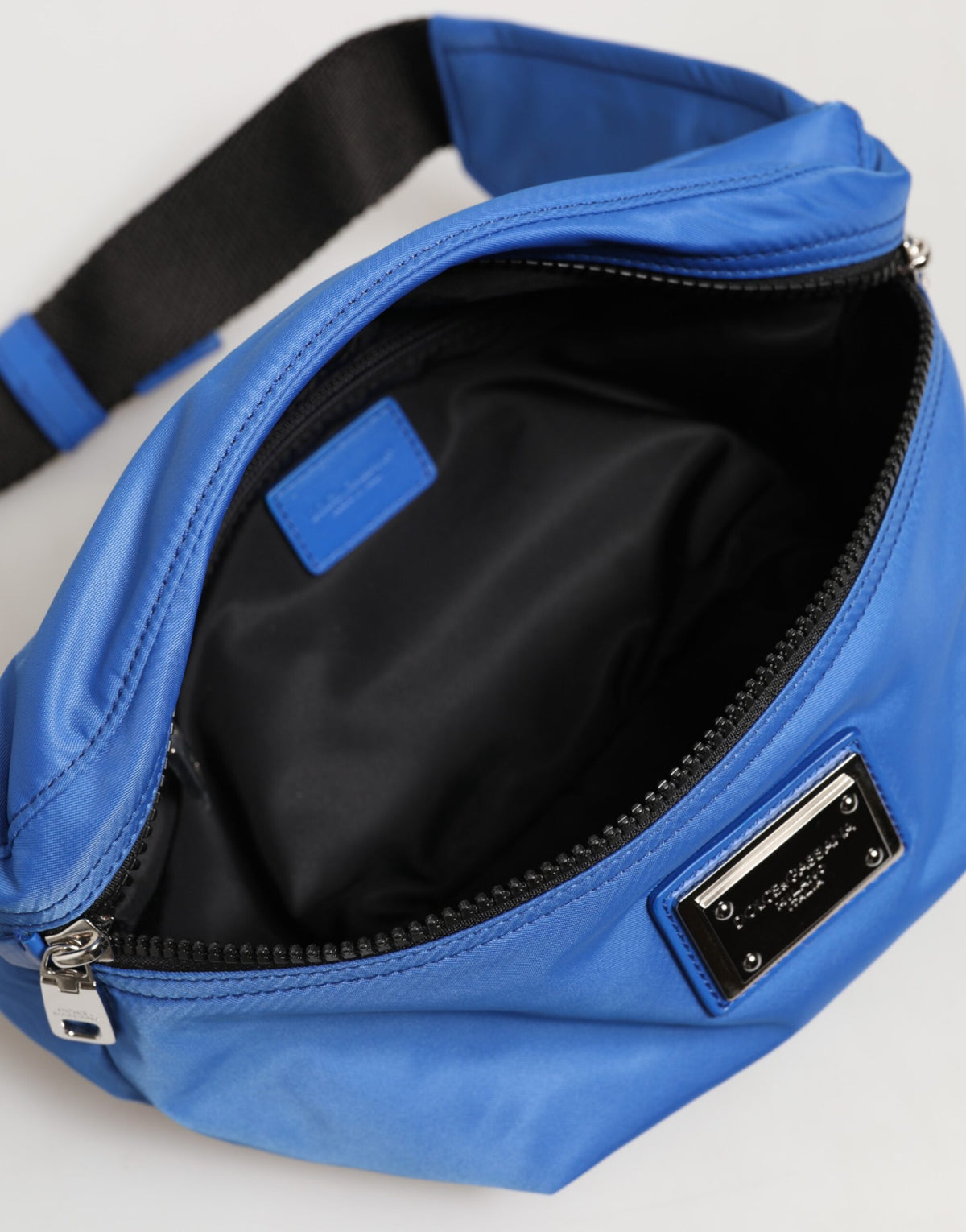 Blue Logo Plaque Nylon Waist Fanny Pack Men's Borse Bag