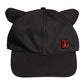 Black Cotton Logo Patch 6 Panels Baseball Cap Hat