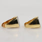 Gold-Tone Real Brass Black Enamel "DG" Adjustable Rings