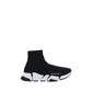 Black Polyester Athletic Sneakers