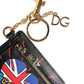 Black Leather #DGLovesLondon Cardholder Coin Case Keyring