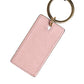 Pink Calf Leather DG Logo Metal Ring Keychain Keyring