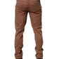 Brown Mid Waist Skinny Fit Denim Men Trouser Jeans