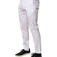 White Cotton Skinny Fit Mid Waist Denim Trouser Jeans