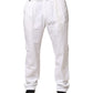 White Cotton Stretch Tapered Mid Waist Chino Pants