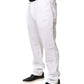 White Cotton Stretch Tapered Mid Waist Chino Pants